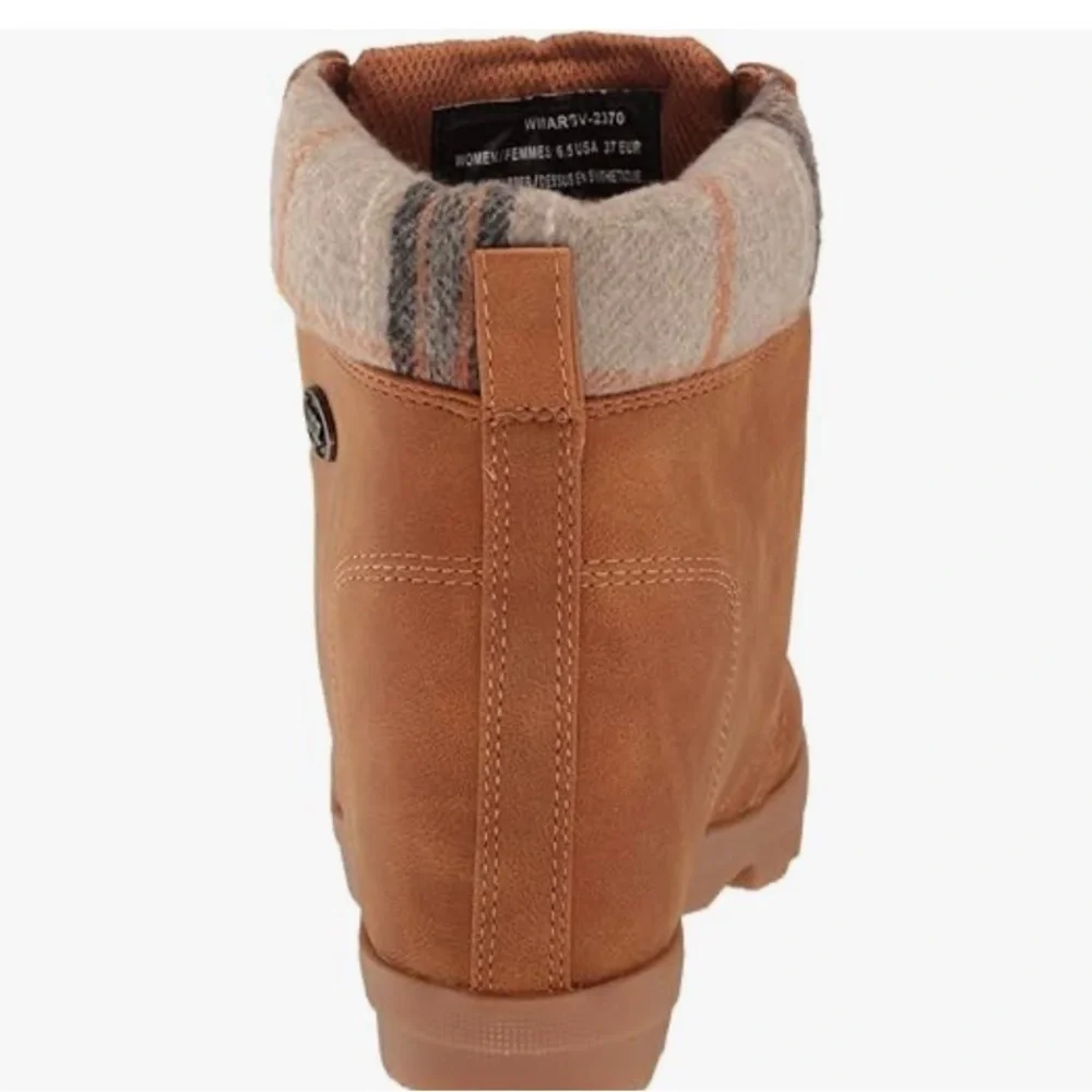 Lugz Tan Lace-Up Wedge Boots